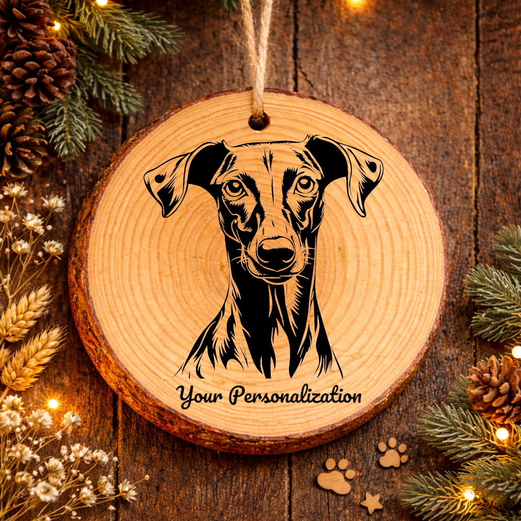 Azawakh Dog Ornament – Rustic Wooden Keepsake