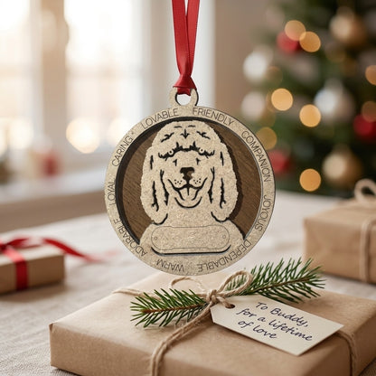 Water Spaniel Layered Dog Ornament