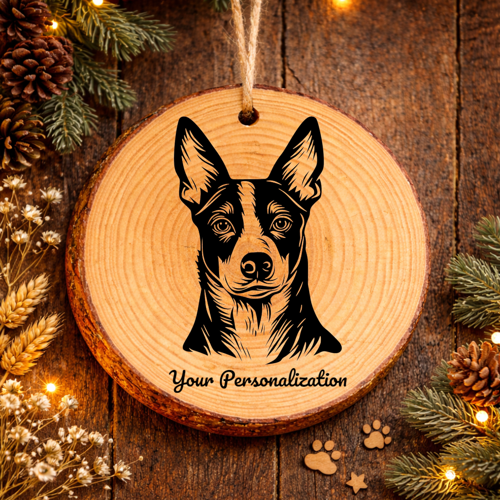 Basenji Dog Ornament – Rustic Wooden Keepsake