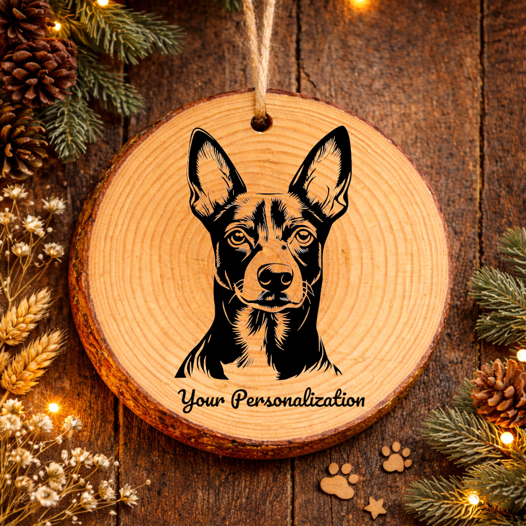 Basenji Dog Ornament – Rustic Wooden Keepsake