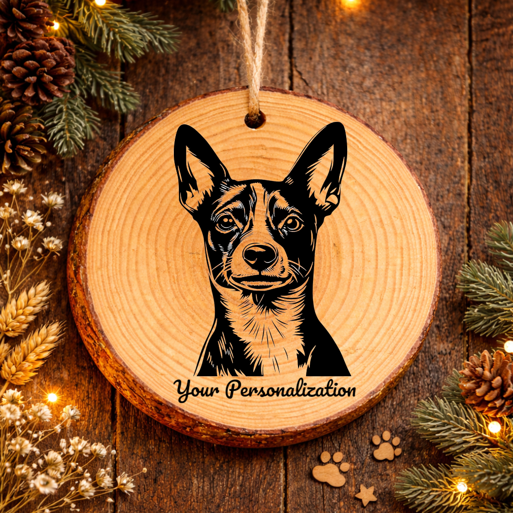 Basenji Dog Ornament – Rustic Wooden Keepsake