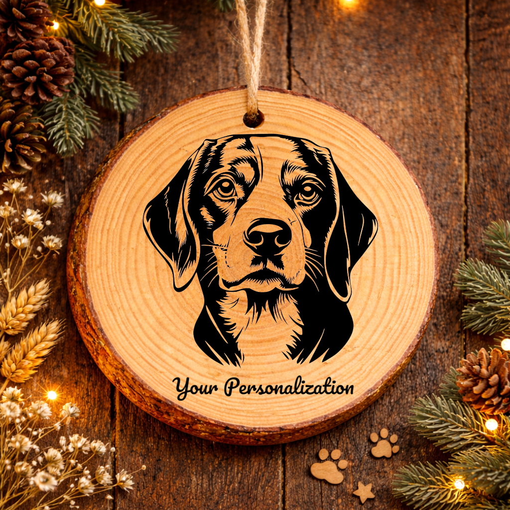 Beagle Dog Ornament – Rustic Wooden Keepsake