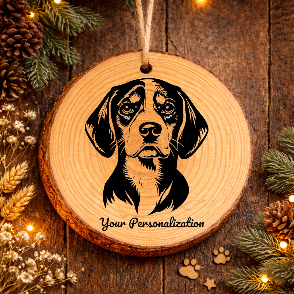 Beagle Dog Ornament – Rustic Wooden Keepsake