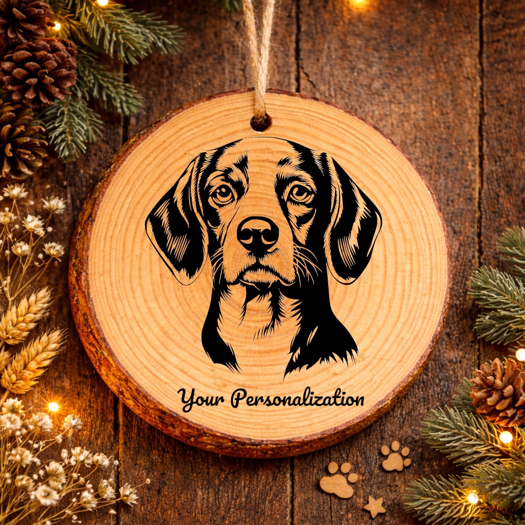 Beagle Dog Ornament – Rustic Wooden Keepsake