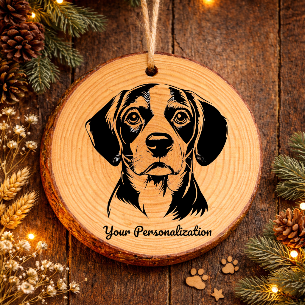 Beagle Dog Ornament – Rustic Wooden Keepsake