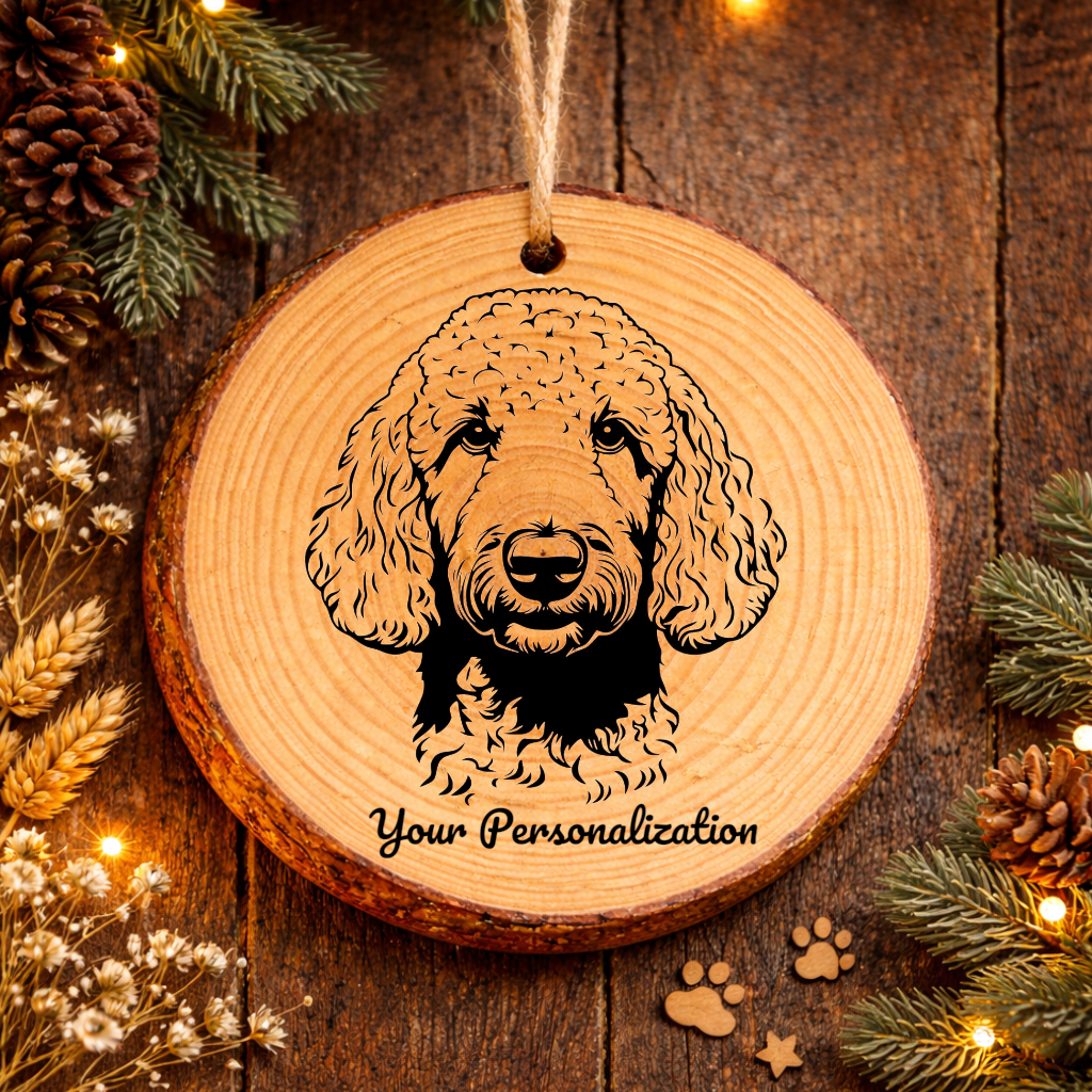 Bedlington Terrier Dog Ornament – Rustic Wooden Keepsake