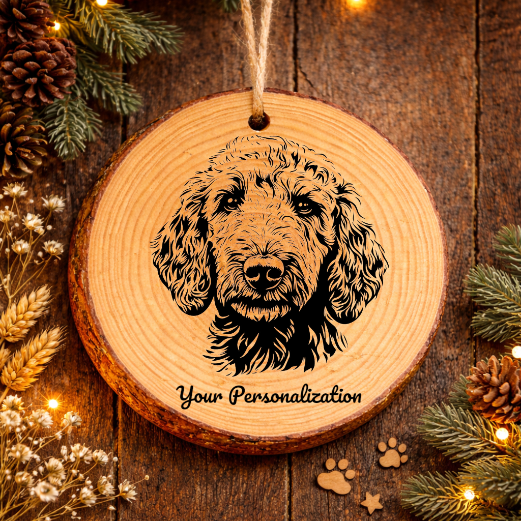 Bedlington Terrier Dog Ornament – Rustic Wooden Keepsake