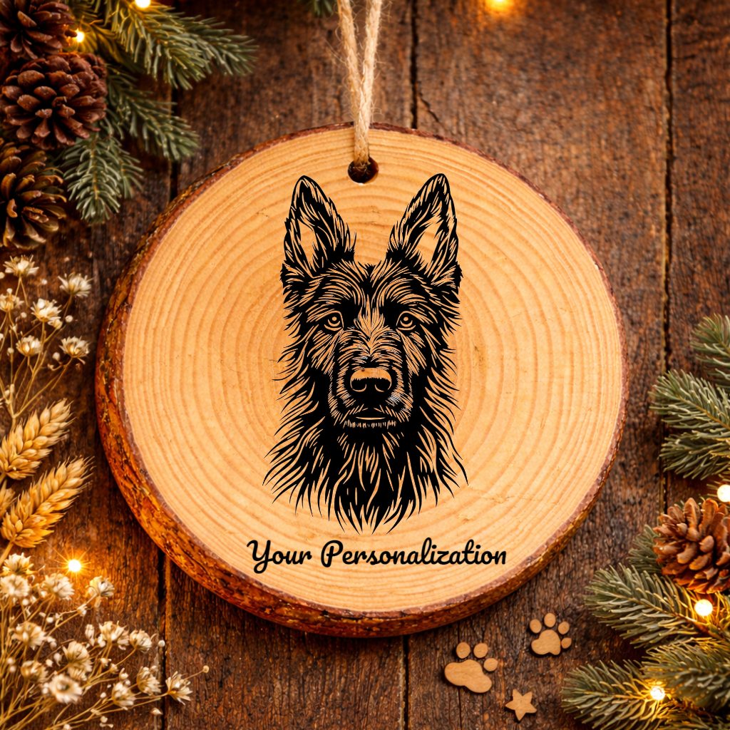 Belgian Laekenois Dog Ornament – Rustic Wooden Keepsake