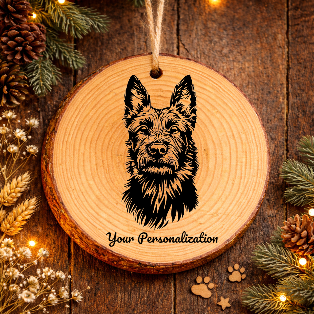 Belgian Laekenois Dog Ornament – Rustic Wooden Keepsake