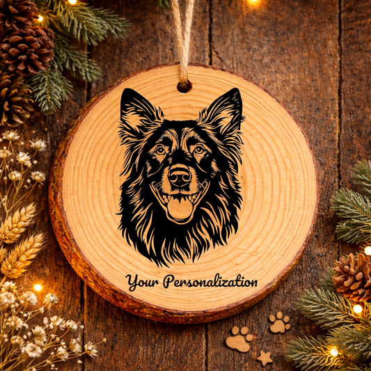 Belgian Sheepdog Dog Ornament – Rustic Wooden Keepsake