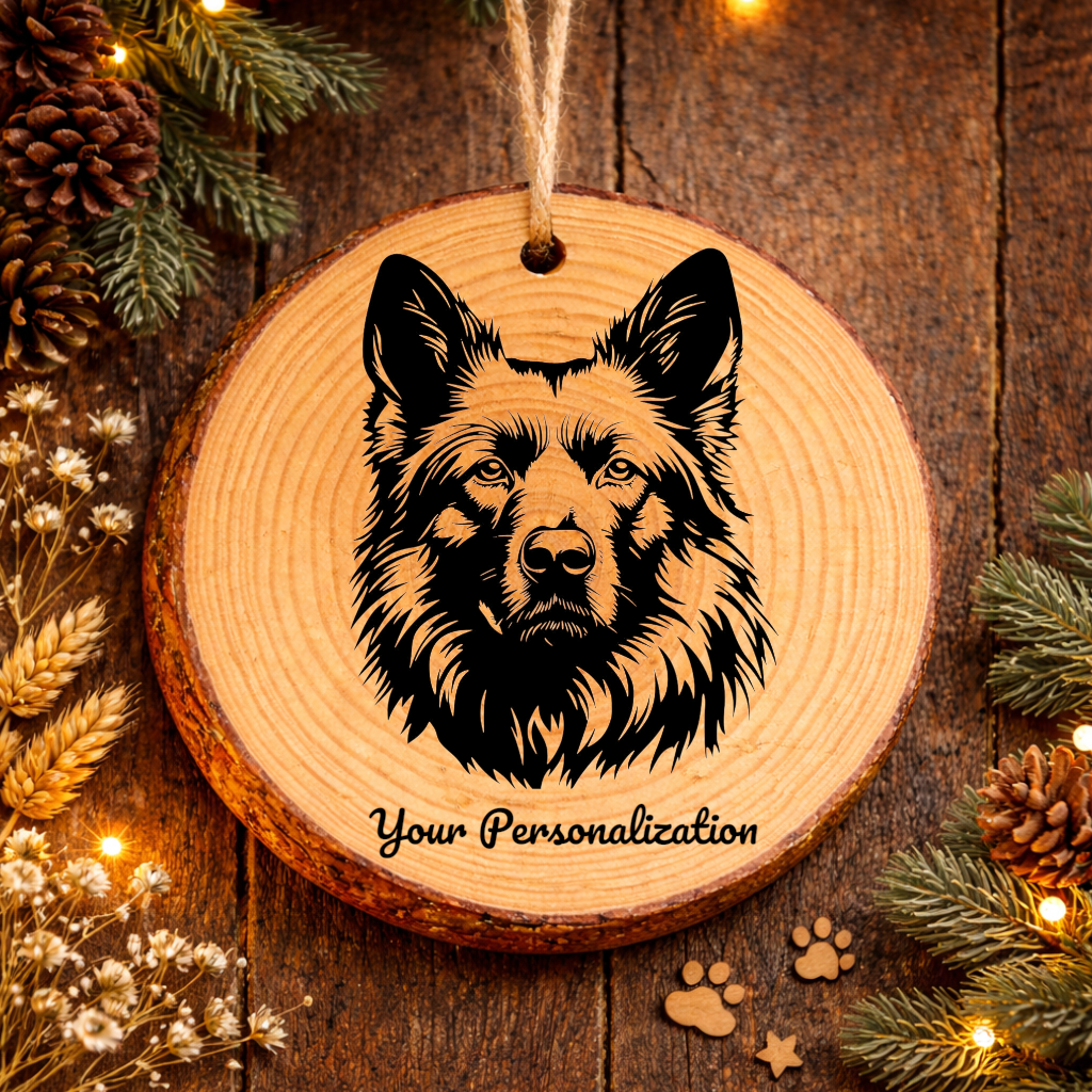 Belgian Sheepdog Dog Ornament – Rustic Wooden Keepsake