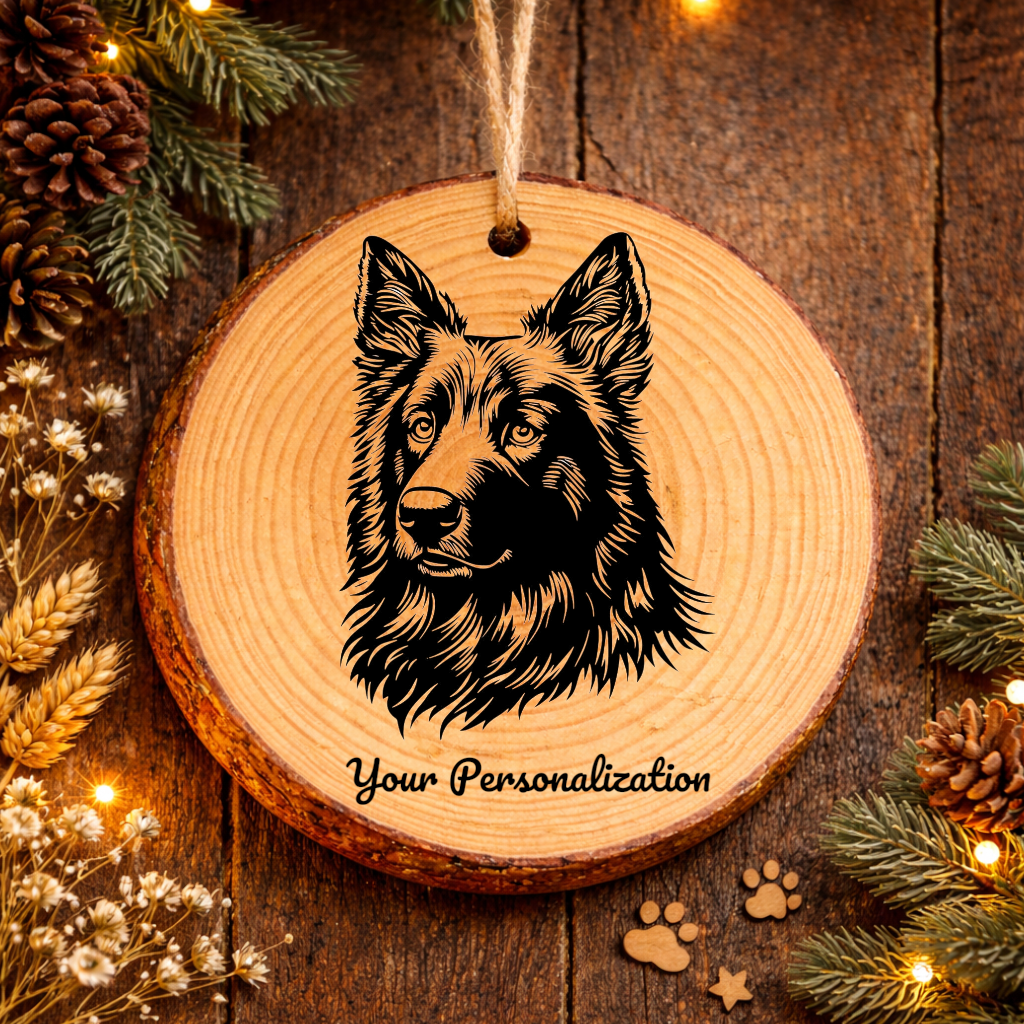 Belgian Sheepdog Dog Ornament – Rustic Wooden Keepsake