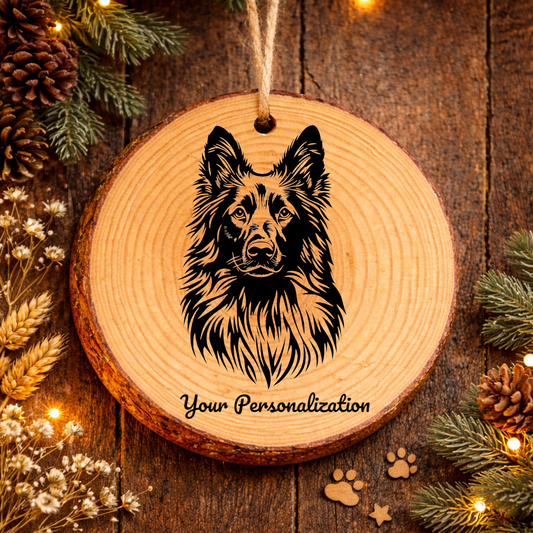 Belgian Tervuren Dog Ornament – Rustic Wooden Keepsake