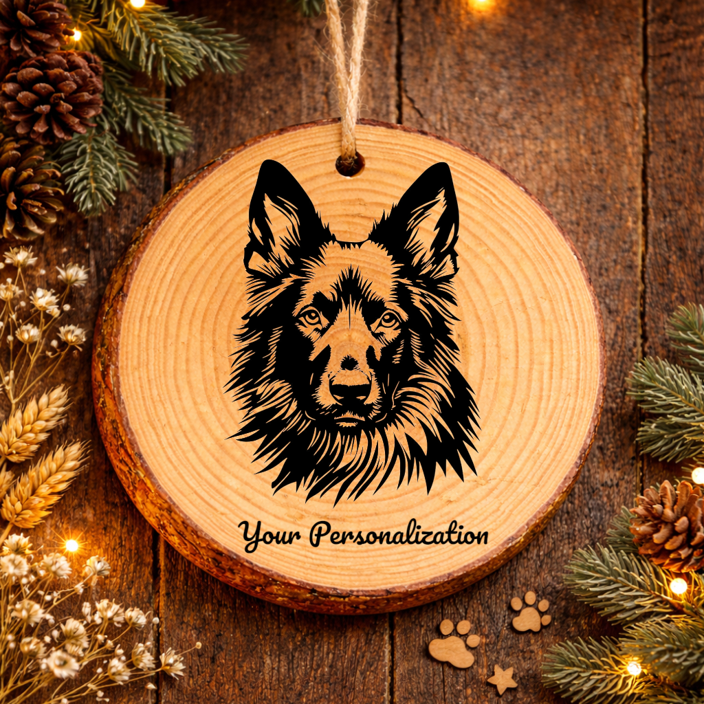 Belgian Tervuren Dog Ornament – Rustic Wooden Keepsake