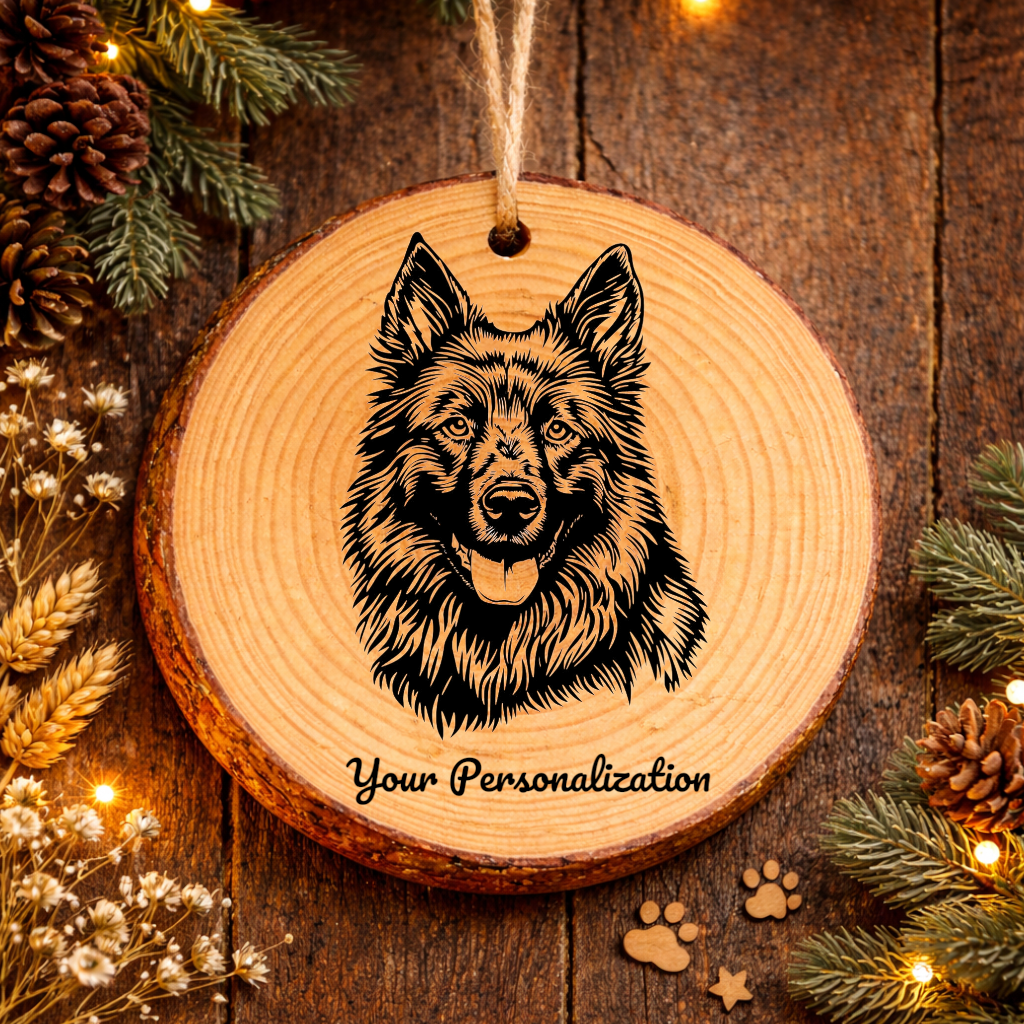 Belgian Tervuren Dog Ornament – Rustic Wooden Keepsake