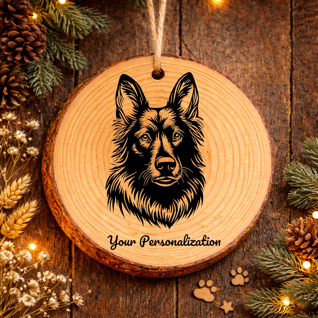 Belgian Tervuren Dog Ornament – Rustic Wooden Keepsake