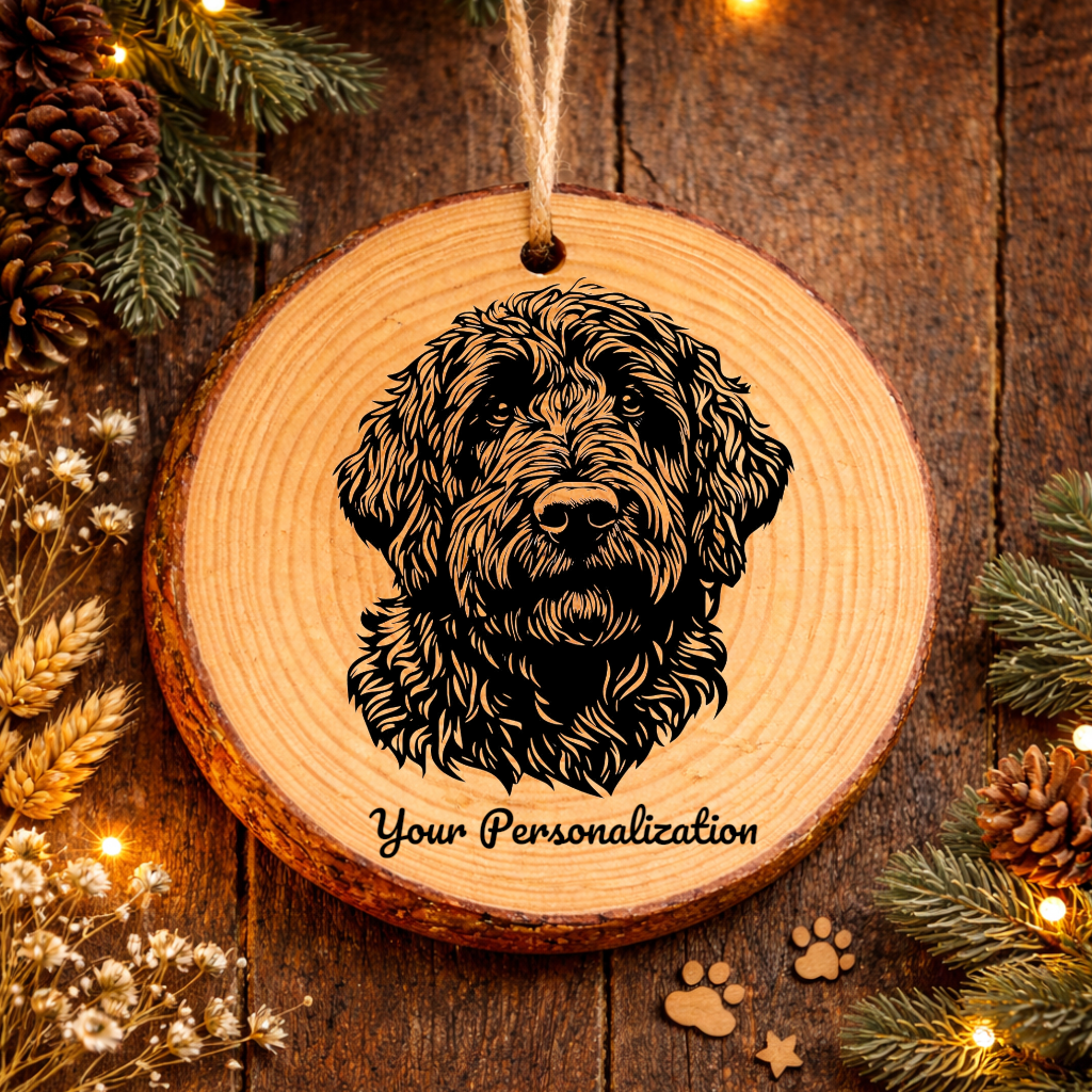 Bergamasco Dog Ornament – Rustic Wooden Keepsake