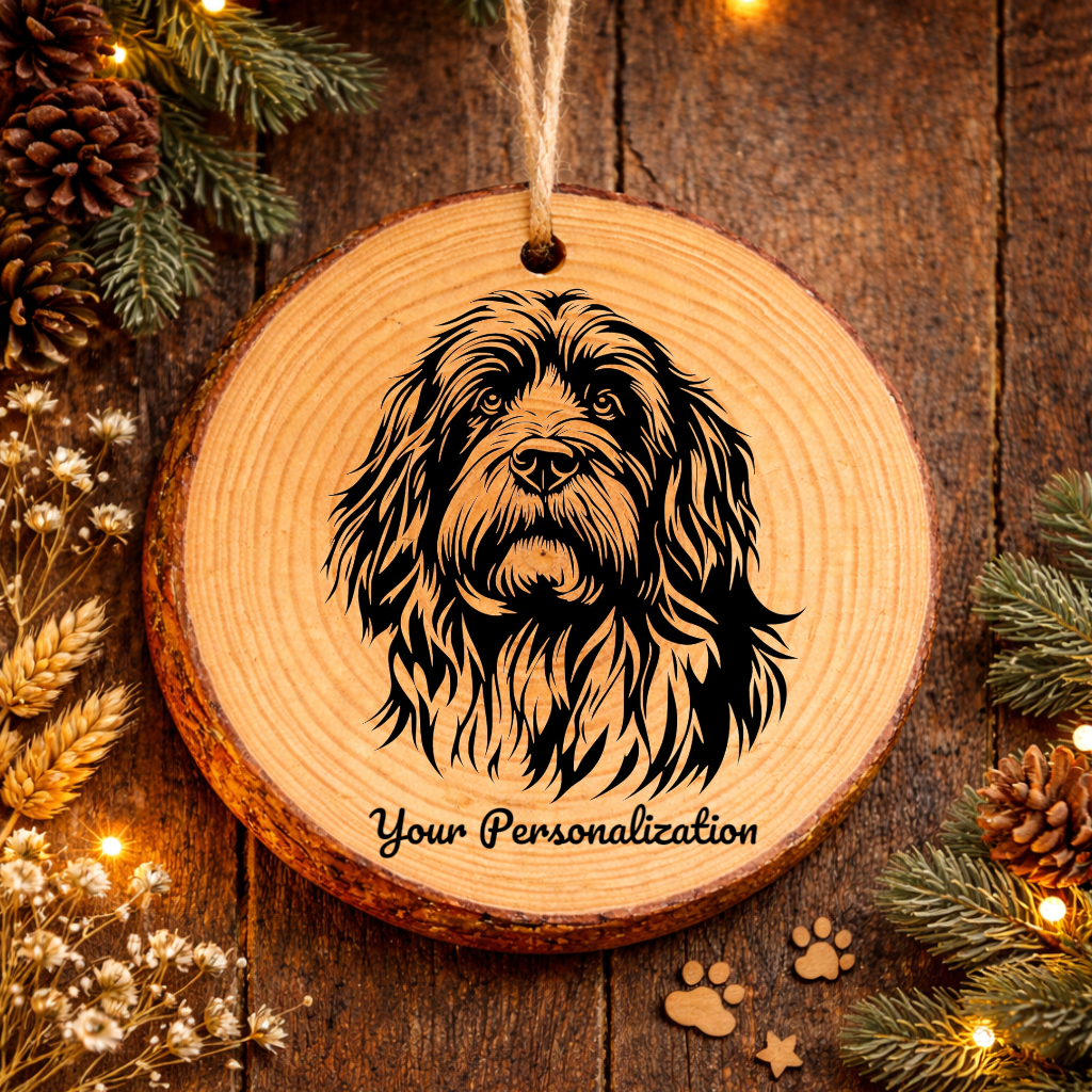 Bergamasco Dog Ornament – Rustic Wooden Keepsake
