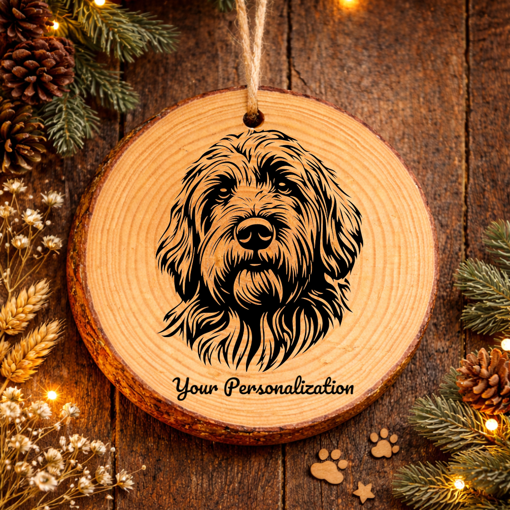 Bergamasco Dog Ornament – Rustic Wooden Keepsake