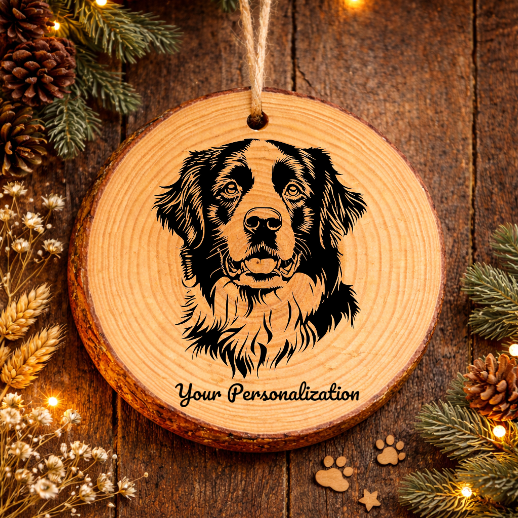 Bernese Mountain Dog Dog Ornament – Rustic Wooden Keepsake