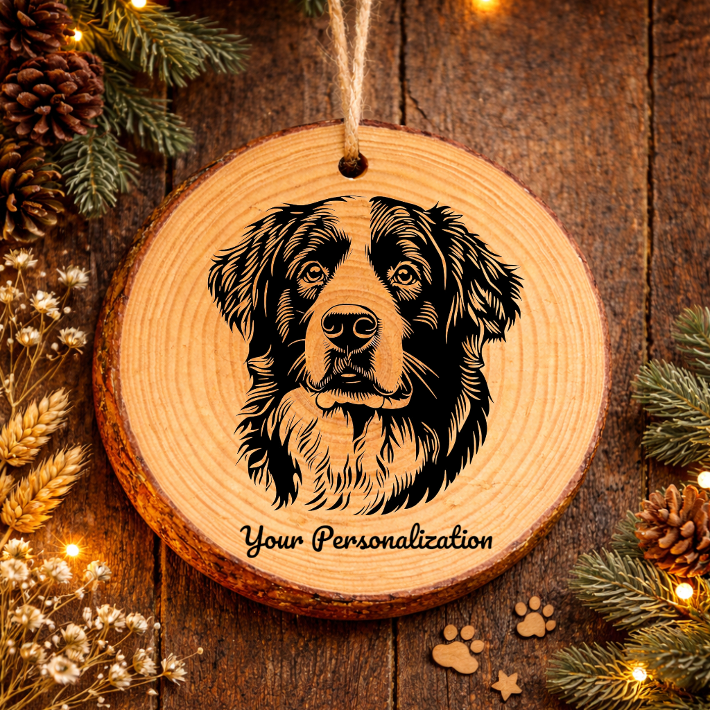 Bernese Mountain Dog Dog Ornament – Rustic Wooden Keepsake