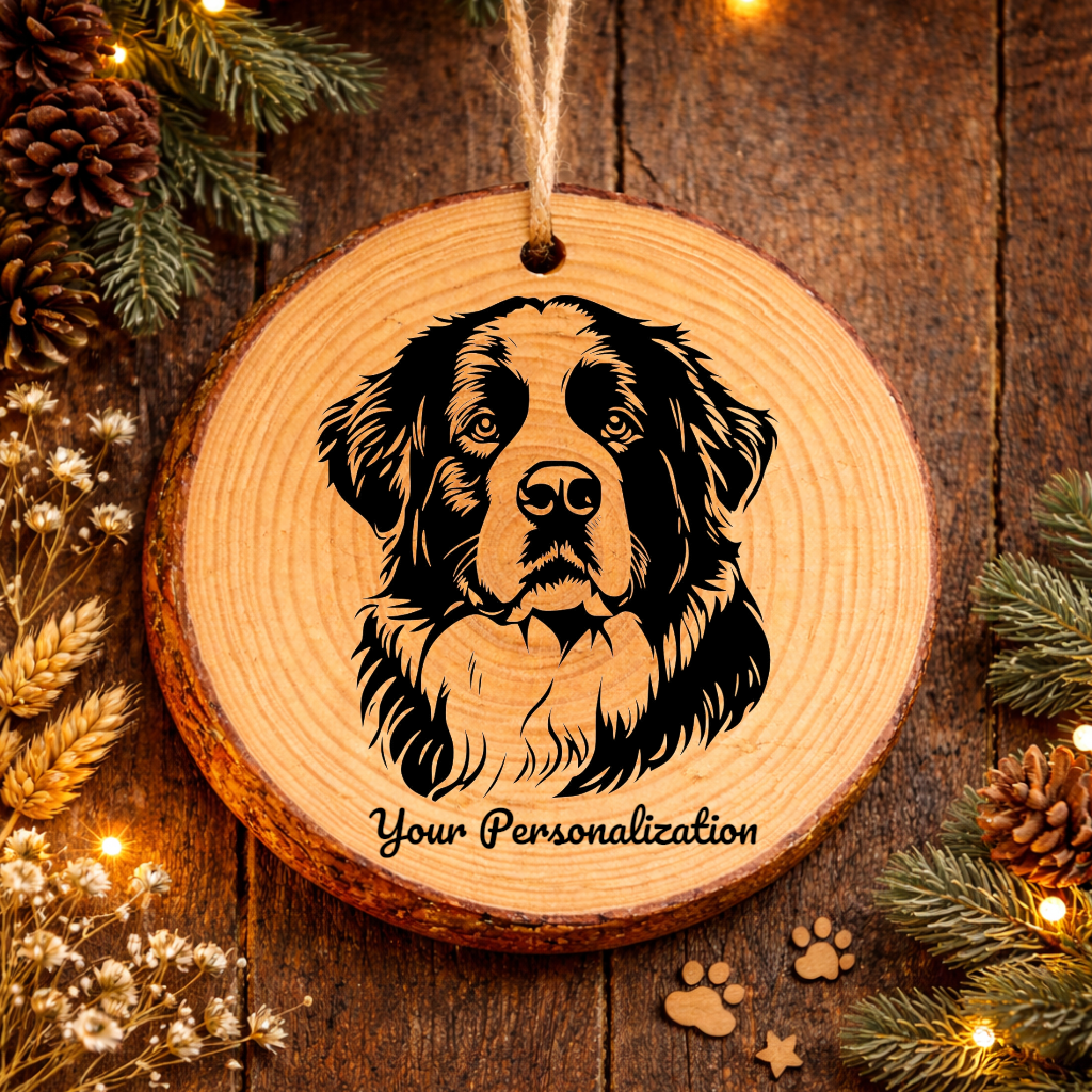 Bernese Mountain Dog Dog Ornament – Rustic Wooden Keepsake