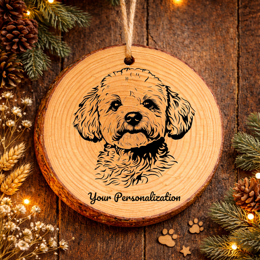 Bichon Frise Dog Ornament – Rustic Wooden Keepsake