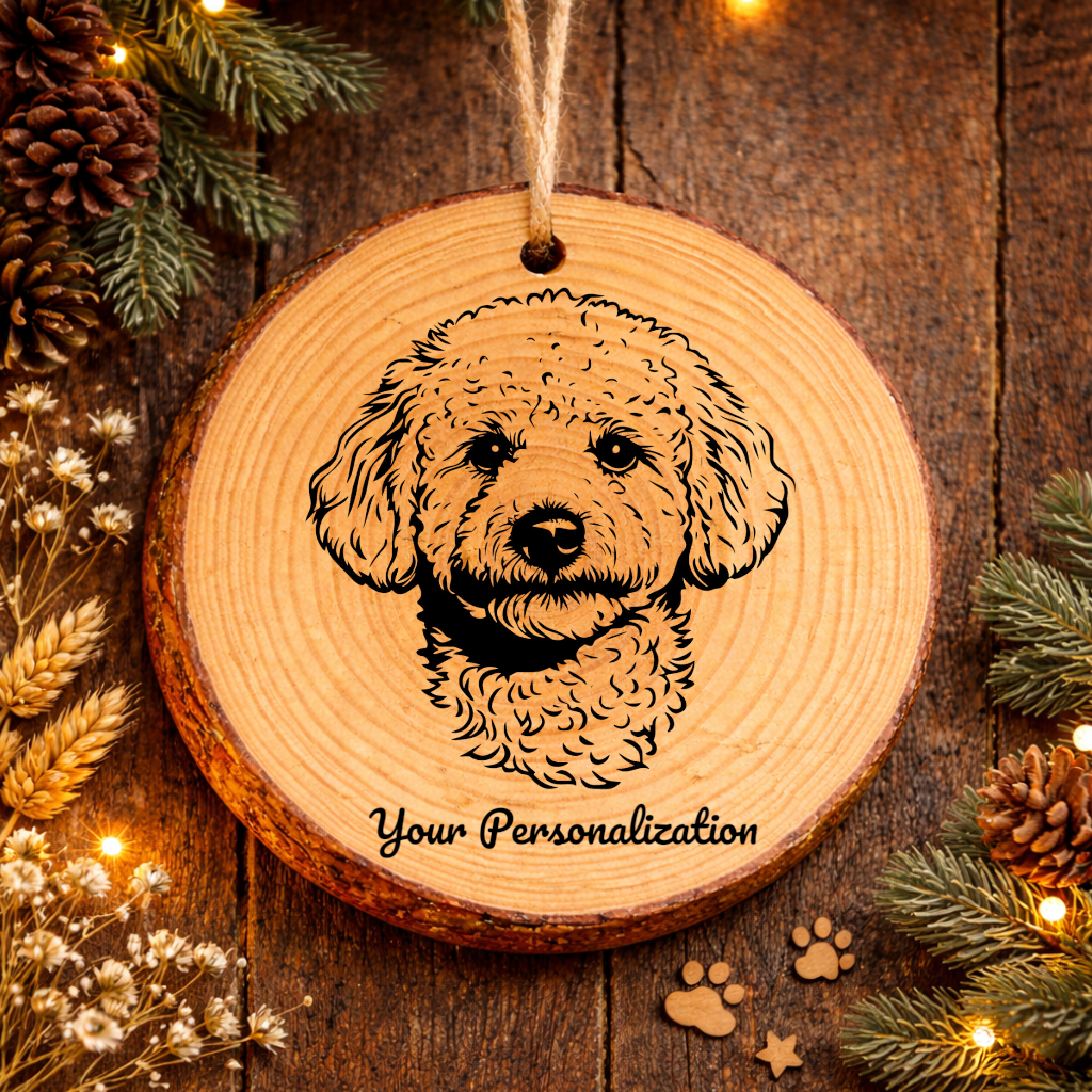Bichon Frise Dog Ornament – Rustic Wooden Keepsake