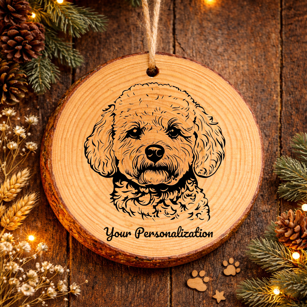 Bichon Frise Dog Ornament – Rustic Wooden Keepsake
