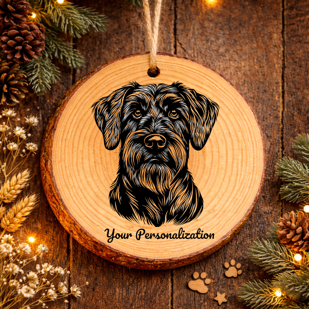Black Russian Terrier Dog Ornament – Rustic Wooden Keepsake