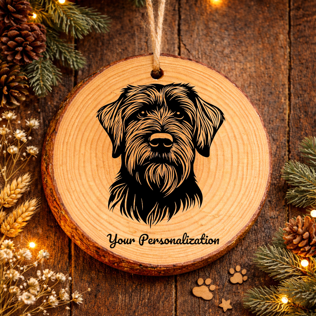 Black Russian Terrier Dog Ornament – Rustic Wooden Keepsake
