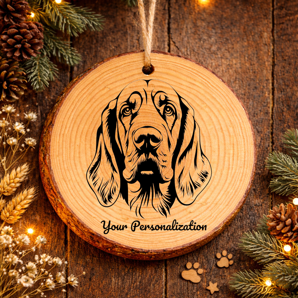 Bloodhound Dog Ornament – Rustic Wooden Keepsake