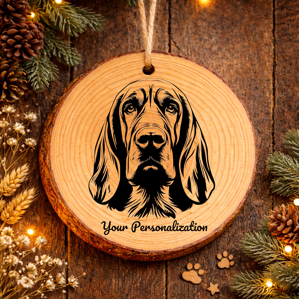 Bloodhound Dog Ornament – Rustic Wooden Keepsake