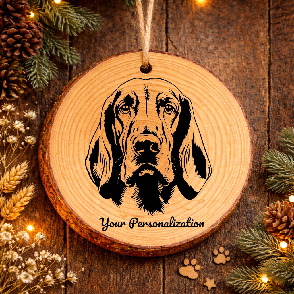 Bloodhound Dog Ornament – Rustic Wooden Keepsake