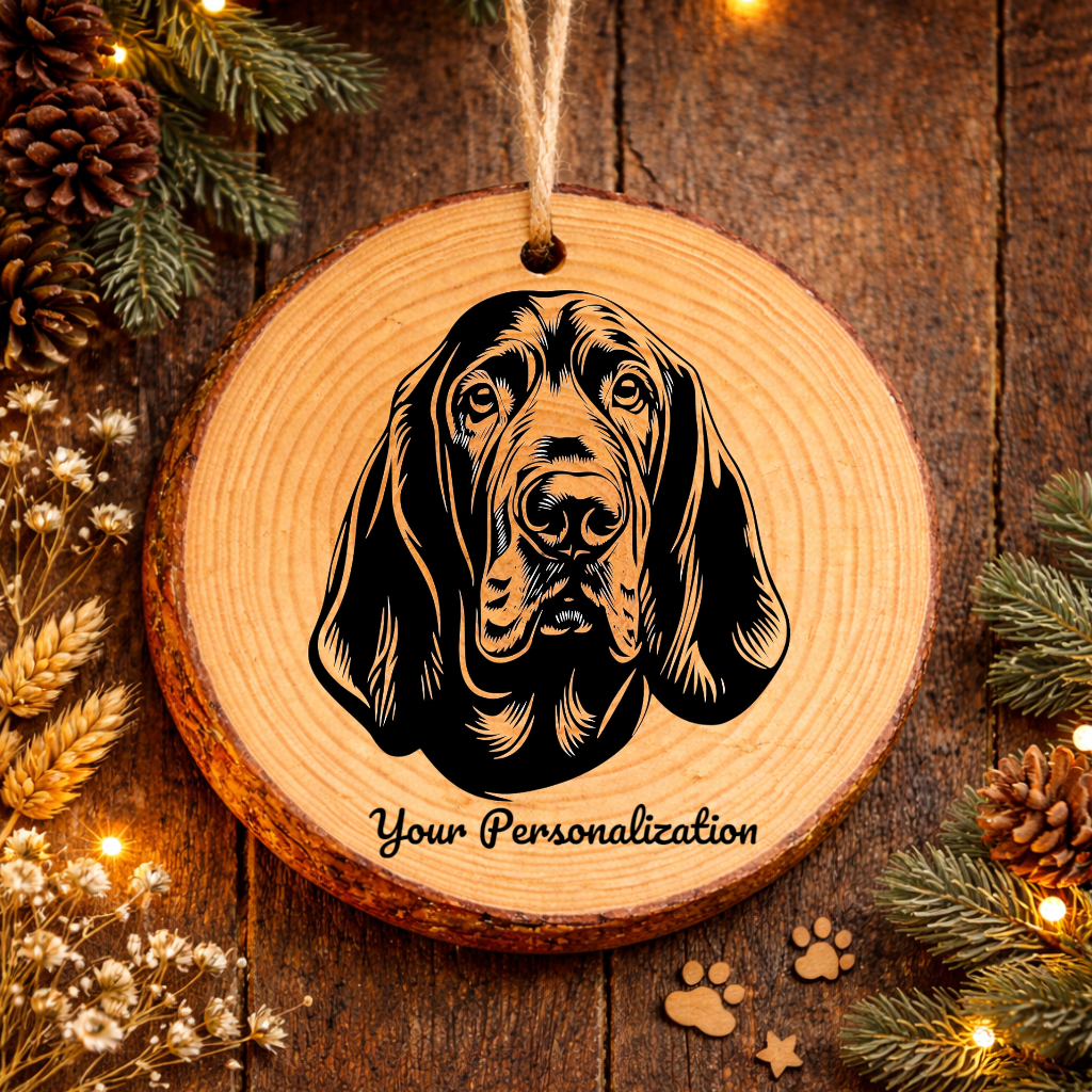 Bloodhound Dog Ornament – Rustic Wooden Keepsake