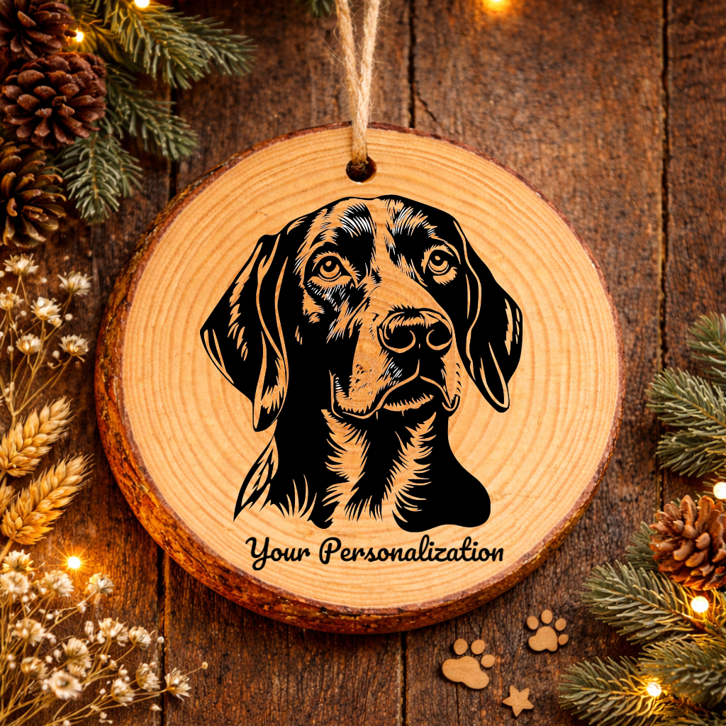 Bluetick Coonhound Dog Ornament – Rustic Wooden Keepsake