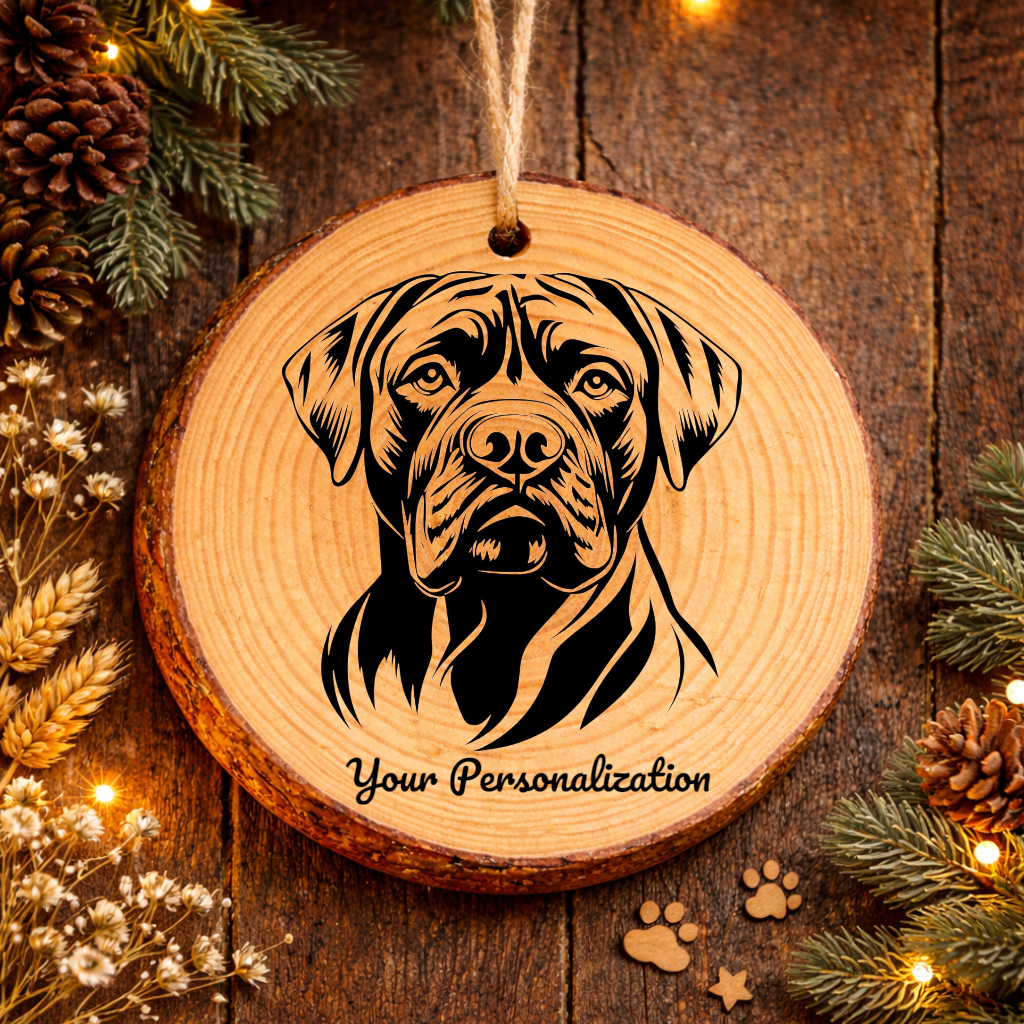 Boerboel Dog Ornament – Rustic Wooden Keepsake