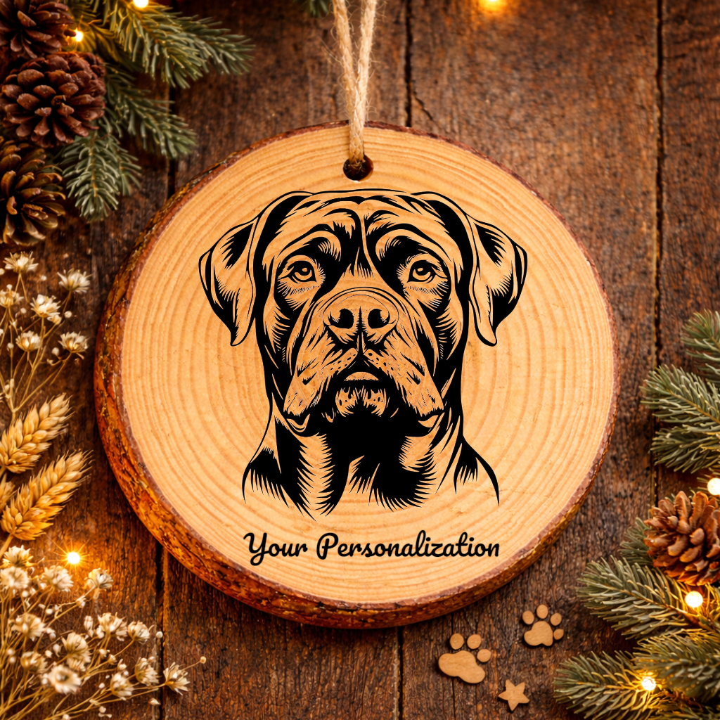 Boerboel Dog Ornament – Rustic Wooden Keepsake