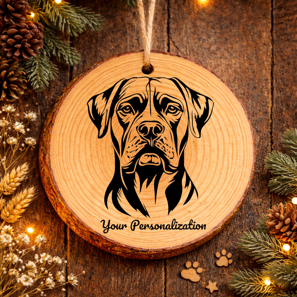 Boerboel Dog Ornament – Rustic Wooden Keepsake