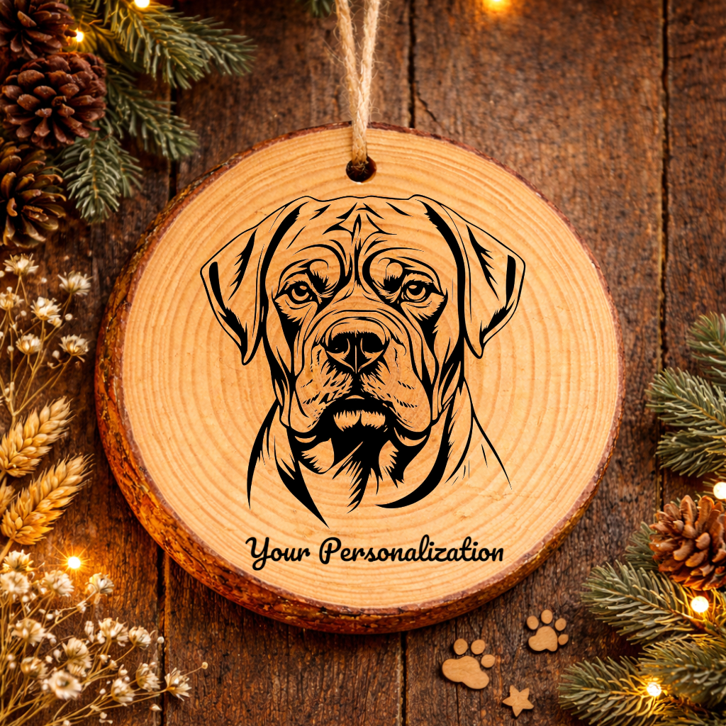 Boerboel Dog Ornament – Rustic Wooden Keepsake
