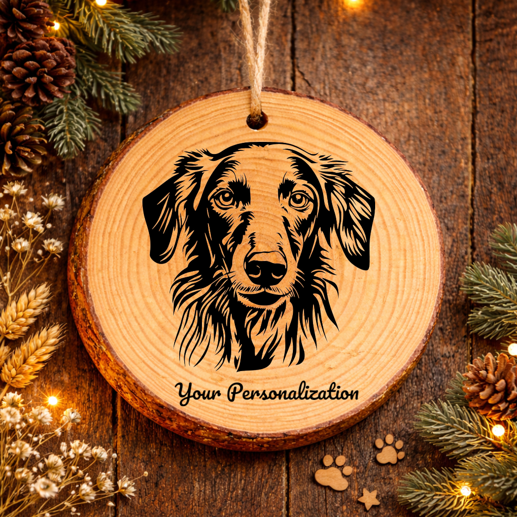 Borzoi Dog Ornament – Rustic Wooden Keepsake