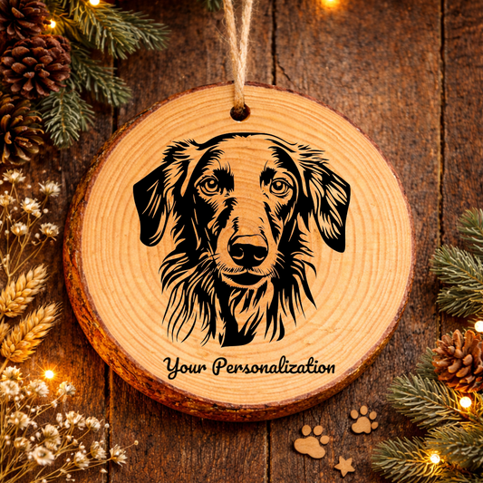 Borzoi Dog Ornament – Rustic Wooden Keepsake