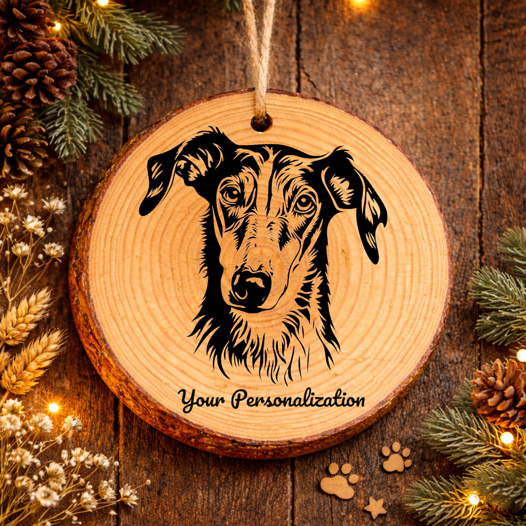 Borzoi Dog Ornament – Rustic Wooden Keepsake