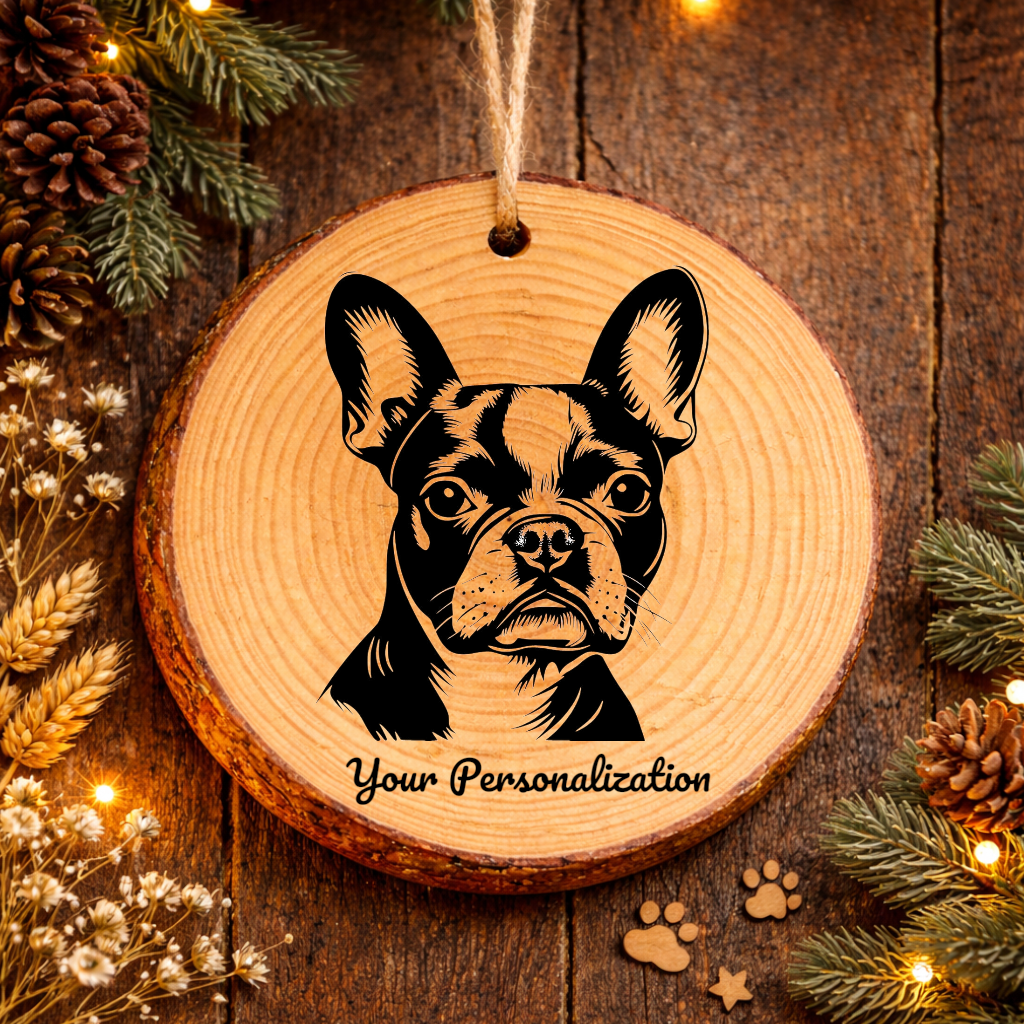 Boston Terrier Dog Ornament – Rustic Wooden Keepsake