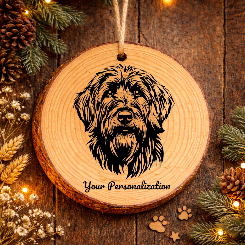 Briard Dog Ornament – Rustic Wooden Keepsake