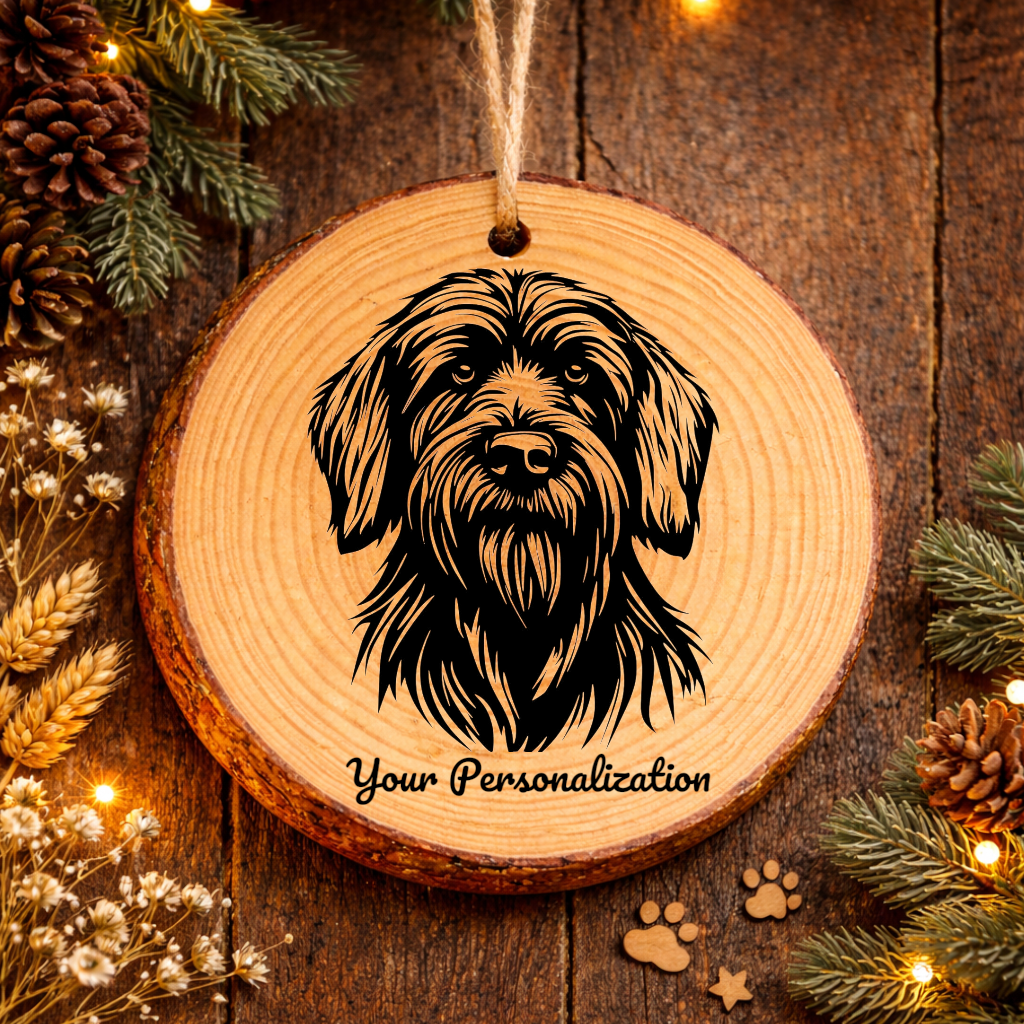 Briard Dog Ornament – Rustic Wooden Keepsake