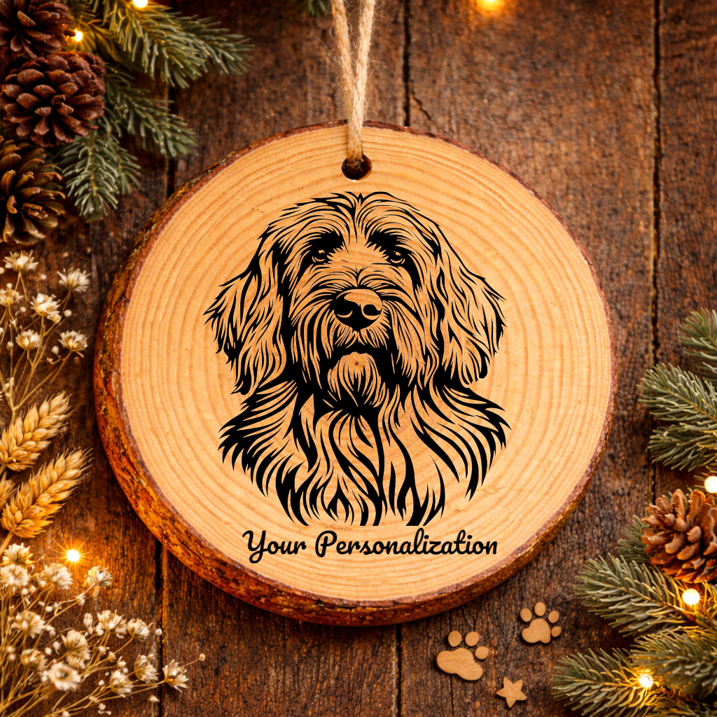 Briard Dog Ornament – Rustic Wooden Keepsake