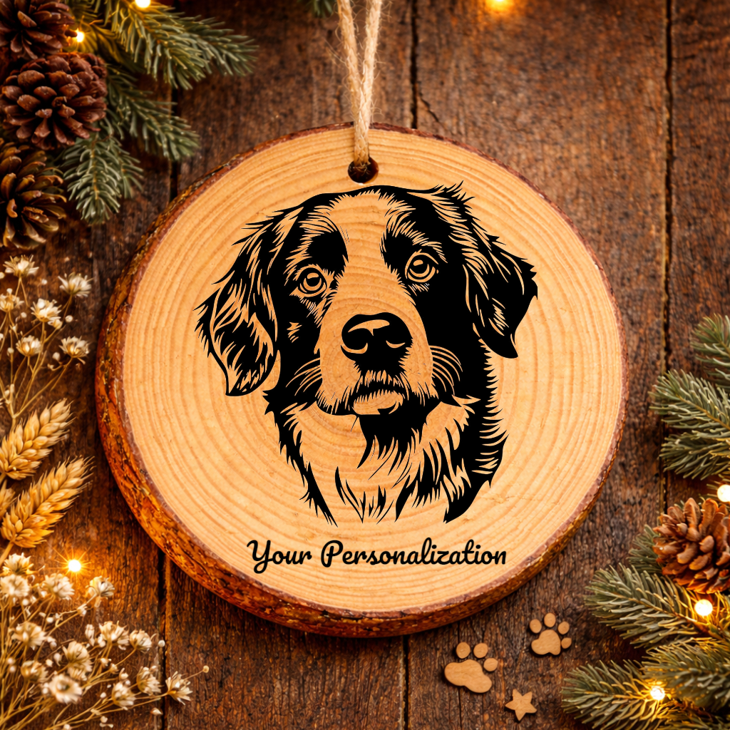 Brittany Dog Ornament – Rustic Wooden Keepsake
