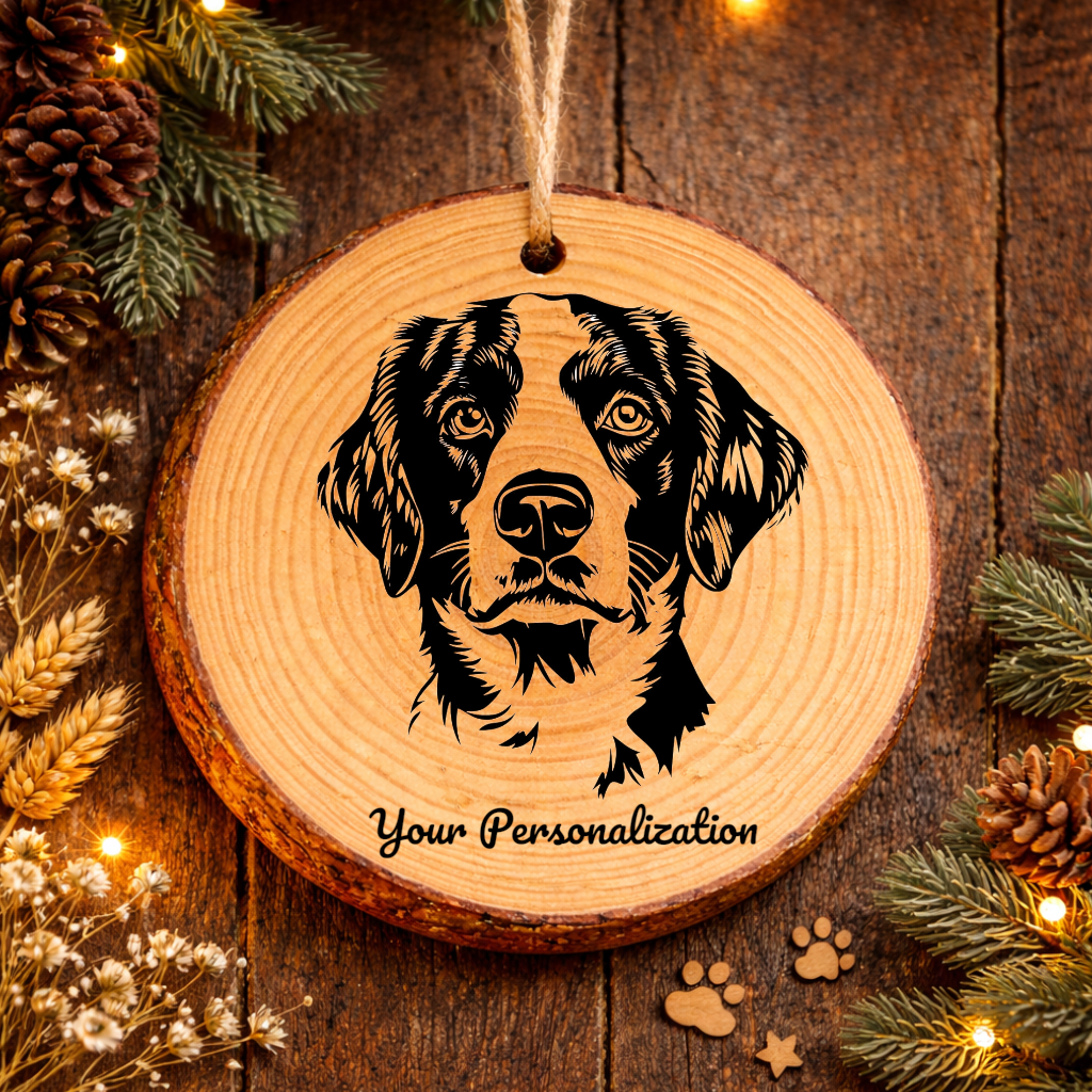 Brittany Dog Ornament – Rustic Wooden Keepsake