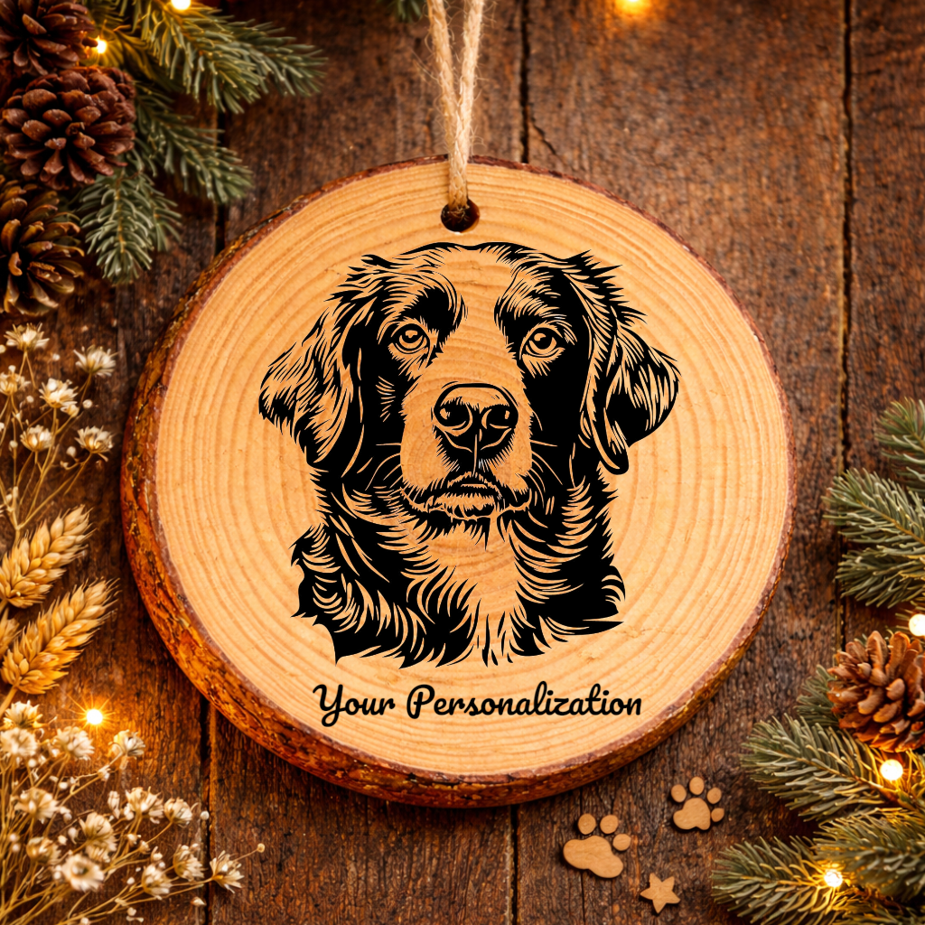 Brittany Dog Ornament – Rustic Wooden Keepsake